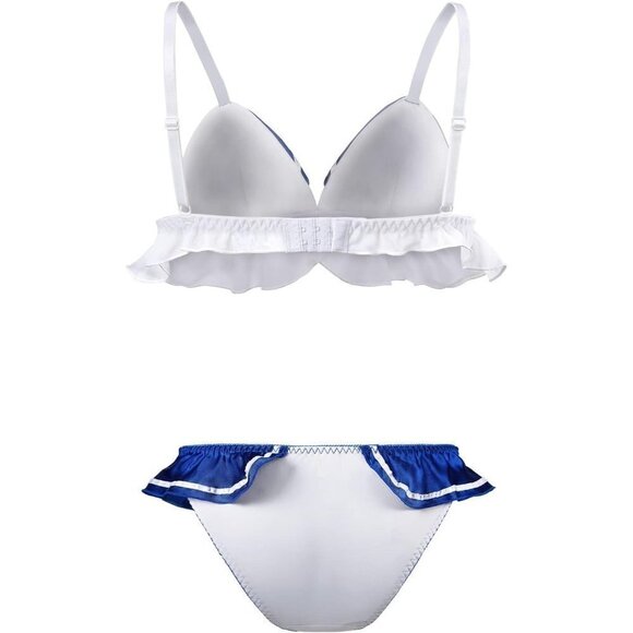 Littleforbig Women Magical Girls Nightwear Sexy Bra Panties  Bikini Set - Blue - Picture 7 of 7
